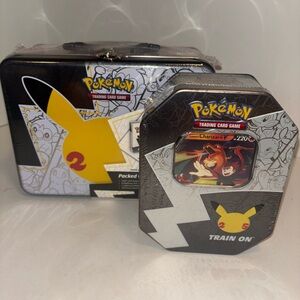 Pokemon Trading Card Game Tin Set - Black, Yellow, and Gray